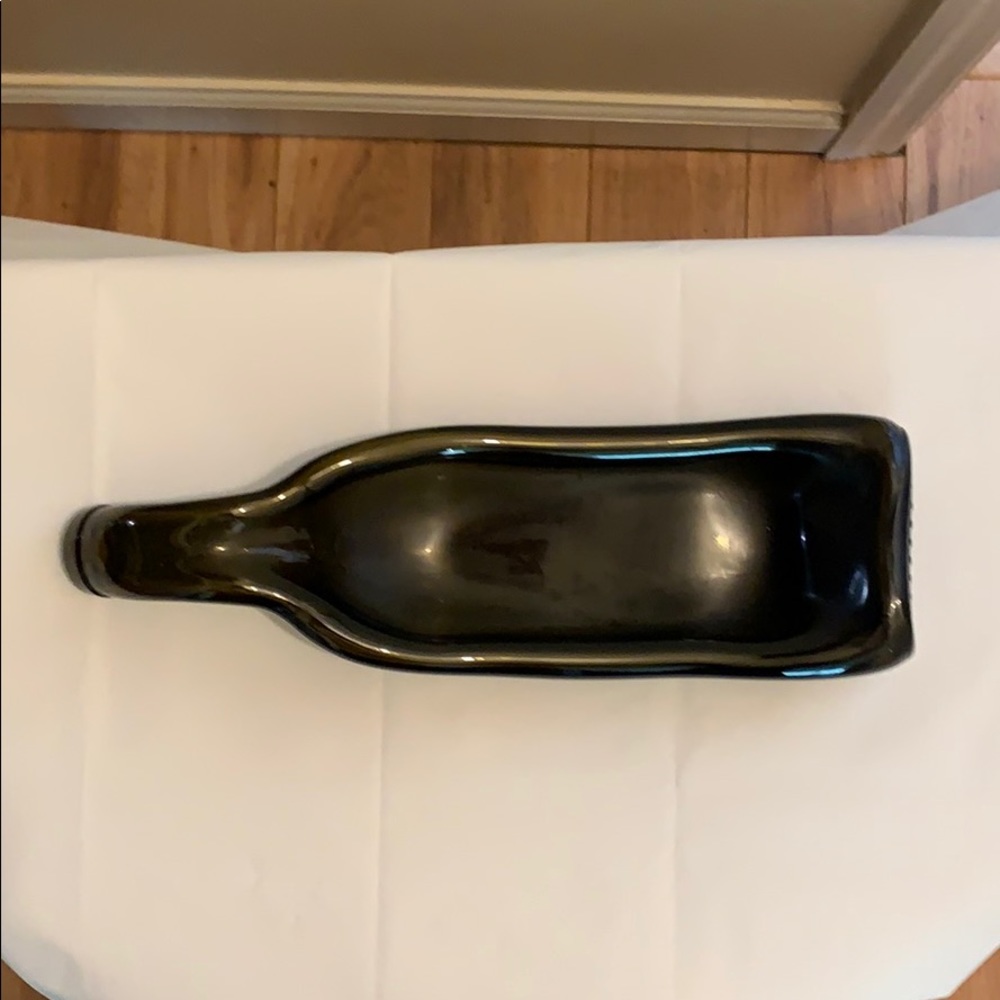 Handmade Amber Wine Bottle Spoon Rest